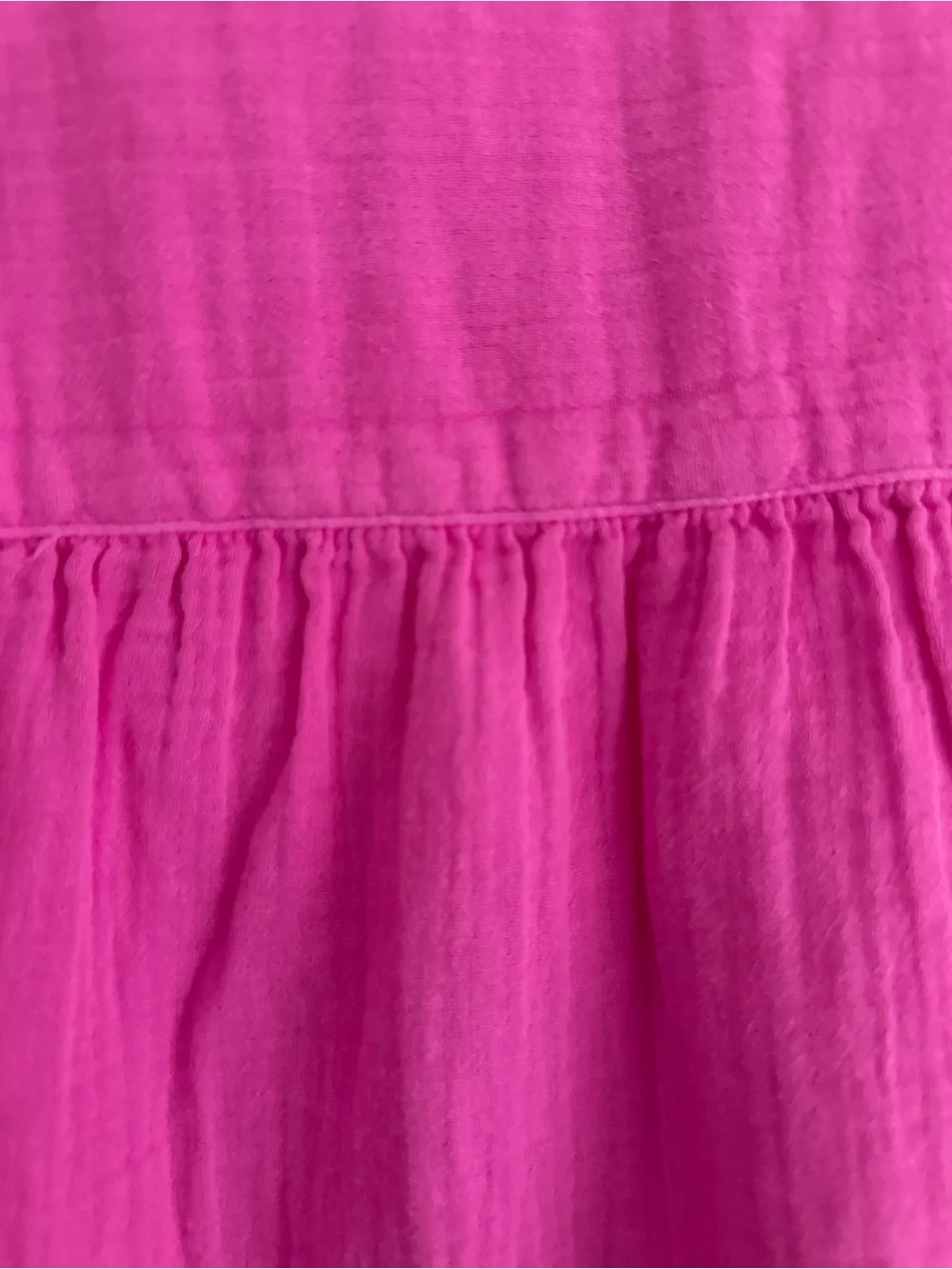 GAP Cotton Gauze Dolman Shirt Bright Pink Button-Front Short Sleeve M New